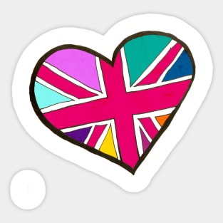 Vibrant Union Jack Heart Sticker